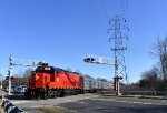 The 24 pushes the first polar express train of the day over Algonquin Parkway toward East Hanover